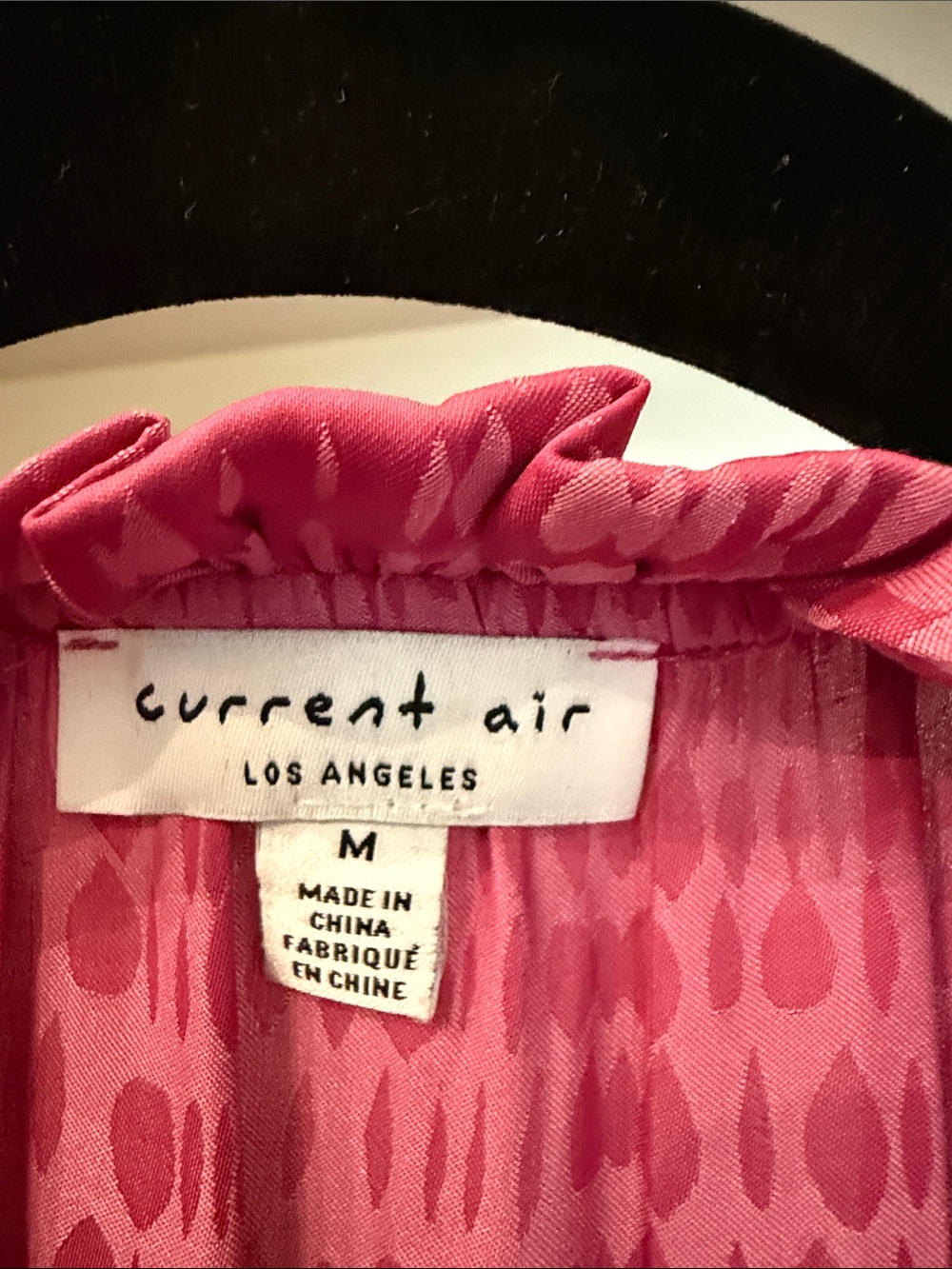 Current Air Pink Patterned Ruffle Neck Top - Picture 2 of 4